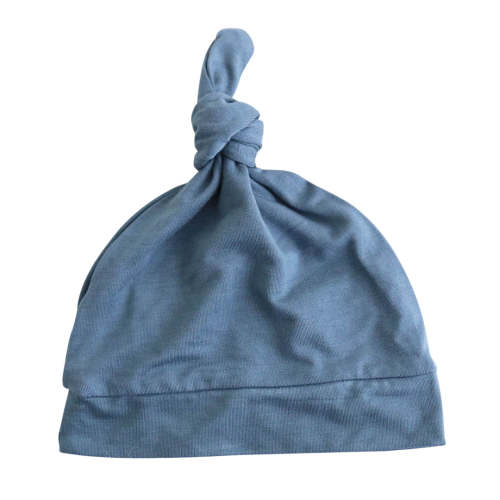 Solid Dusty Blue Bamboo Knotted Hat