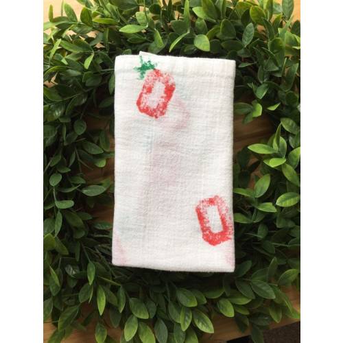 Ohio State - Mini Blanket - Swaddle Blanket - Lovey - Cotton -  Red - Hand Stamped - Vintage Inspired - You Pick Paint Color