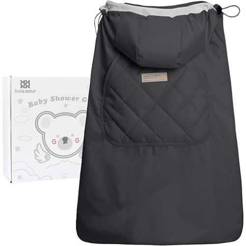 Bebamour Baby Carrier Winter Cover Universal Hoodie All Season Carrier Cover for Baby Carrier (Dark Grey)