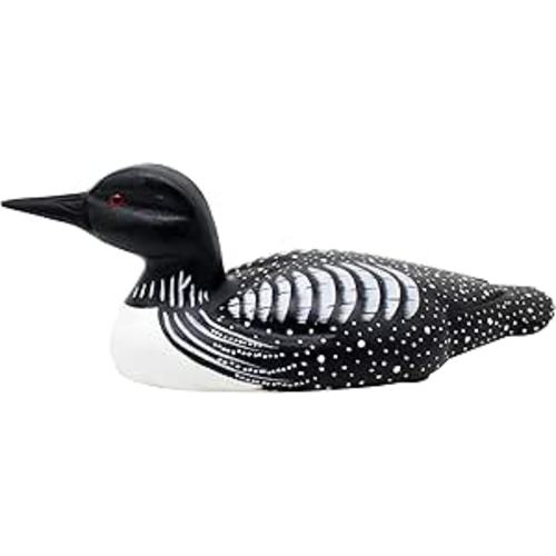 Hand Engraving and Painted Wood Loon Farmhouse Figurine, 15 Inch