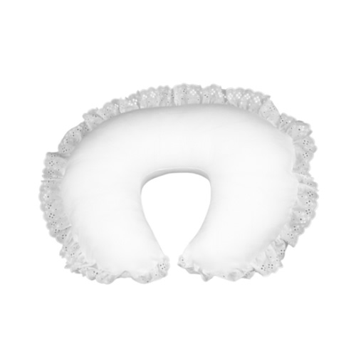 Nursing Pillow Cover - Natural Soft Linen - White /Ivory Linen - Soft Cover With Lace Trim
