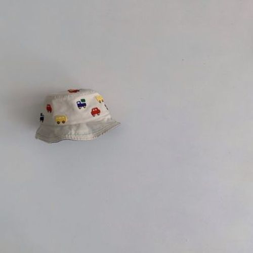 MyKids-USA Baby Cartoon Embroidered Pattern Solid Color Sunshade Bucket Hats Beige Average Size (6M-2Y)
