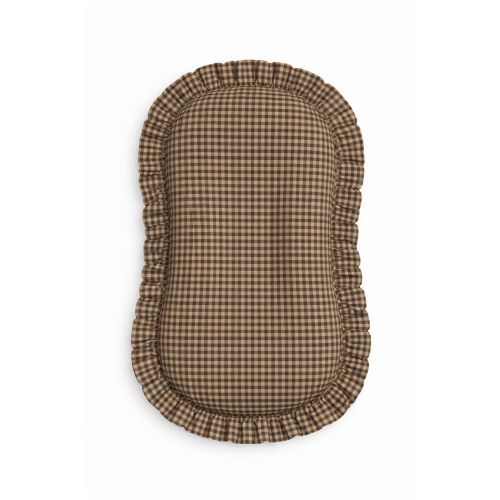 Brown Gingham Ruffle Baby Lounger Cover