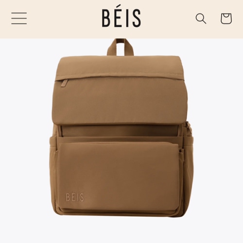 BÉIS 'The Ultimate Diaper Backpack' in Camel - Diaper Bag Backpack in Camel Brown