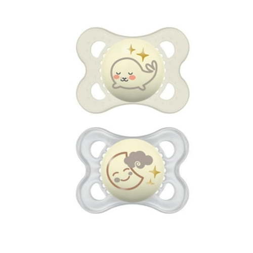 MAM Night Pacifier, 0-6 Months, 2 Pack