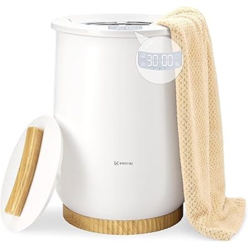 Keenray Upgraded Towel Warmer Bucket, Large Towel Warmer with 3 Heating Modes, Heat Time 30/45/60 Min Adjustable and Up to 24 Hour Delay Timer, Towel Heater for Oversize Bathrobes Blankets, CL1Plus