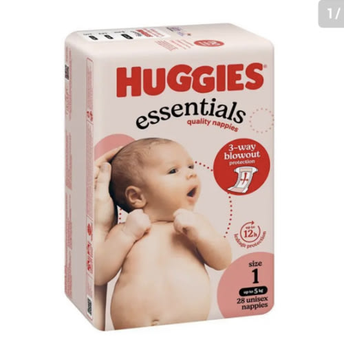 Nappies - Huggies Essentials Size 1