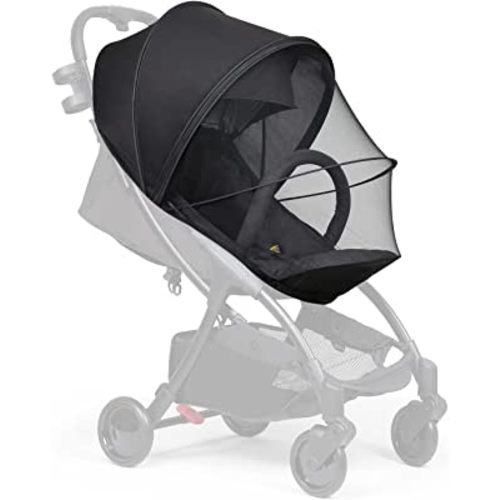 Beberoad Love Universal Stroller Sunshade and Mosquito Net, 2-in-1 UV Protection Tent Cover with 2-Way Zipper for Stroller (Black)