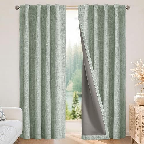 Nursery Blackout Curtains Sage Green 52 x 63 in