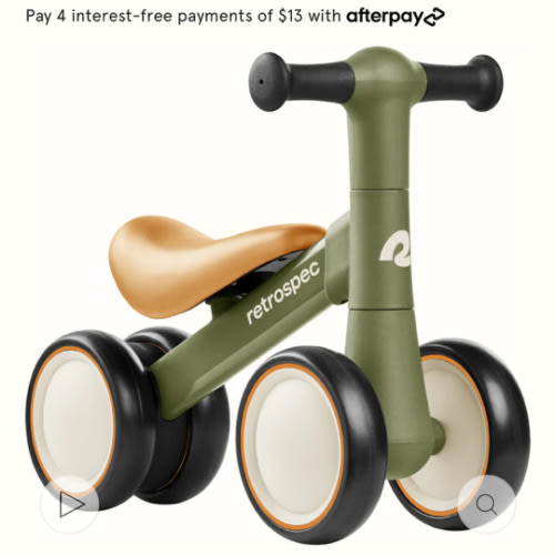 Cricket 2 Baby Walker Balance Bike (12-24 mos) - Olive Drab