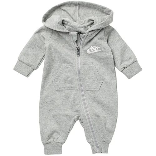 Nike Infant`s Zip Front Long Sleeve Hooded Coverall - Dark Grey Heather(56f814-042) - 6 Months