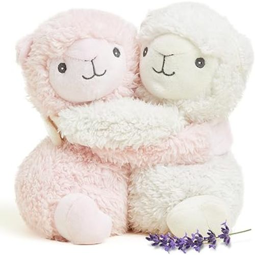 warmies Hugs Duo, Microwavable & Weighted Stuffed Animals, Llama - Heated Stuffed Animal Plushie for Warmth & Comfort - Cute Soft Plush Toys for Adults & Children (Boys, Girls, Babies & Toddlers)