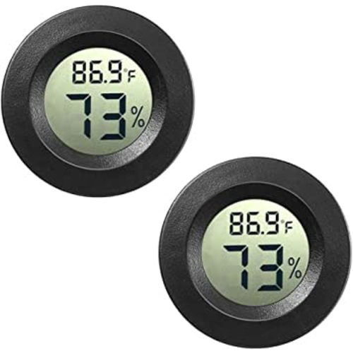 2-Pack Mini Hygrometer Thermometer Digital LCD Monitor Indoor/Outdoor Humidity Meter Gauge Temperature for Humidifiers Dehumidifiers Greenhouse Reptile Humidor Fahrenheit(℉)/ Celsius(℃)