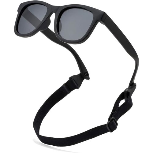 COASION Bendable Flexible Polarized Newborn Baby Sunglasses with Strap for Infant Boys Girls Age 0-12 Months CA8042