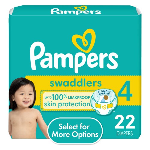 Pampers Swaddlers Baby Diaper Size 4, 22 Count (Select for More Options)