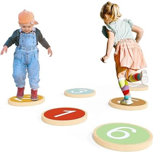 Stepping Stones for Kids, Non-Slip Wooden Balance Toddler Stepping Stones