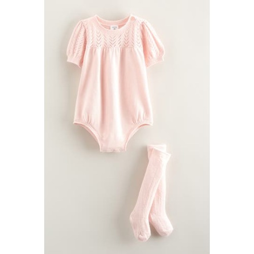 Pointelle Bubble Romper & Socks, Newborn