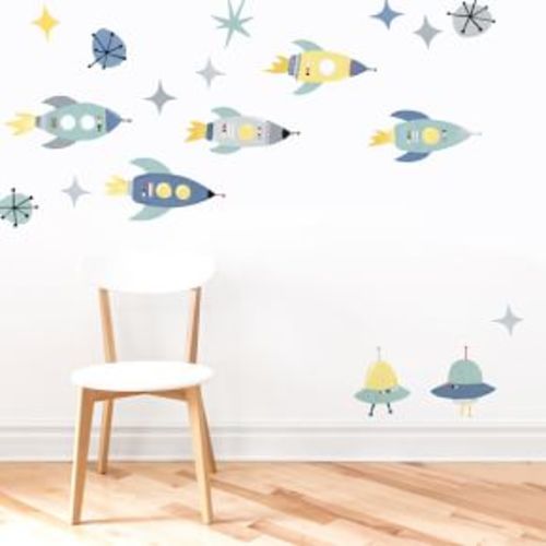 Mej Mej Galaxy Rocket Peel & Stick Wall Decals