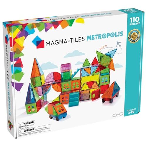 MAGNA-TILES Metropolis 110-Piece Magnetic Construction Set, The ORIGINAL Magnetic Building Brand