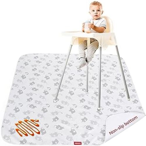 Splat Mat by Mealtime Under High Chair - Baby Feeding Set, Anti-Slip Portable Picnic Mat for Baby Art/Crafts/Playtime, Machine Washable and Waterproof, 46x42