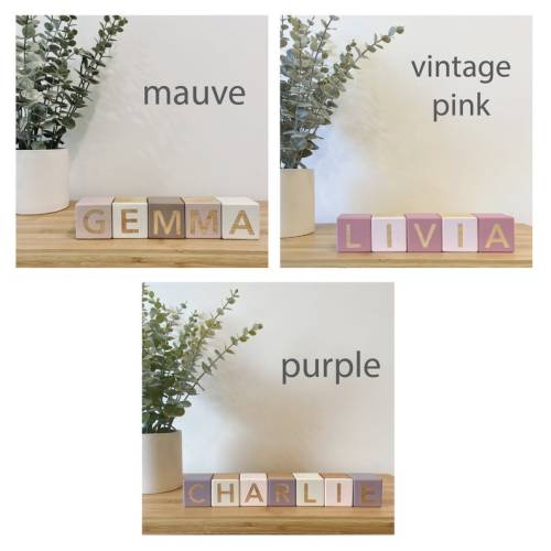 Personalized Modern Baby Wood Blocks Green Customizable - Etsy
