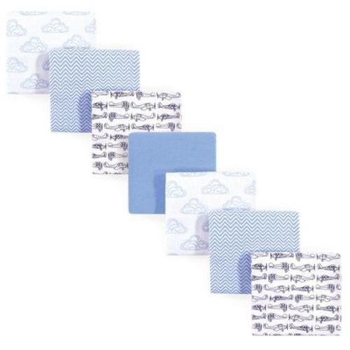 Hudson Baby Infant Boy Cotton Flannel Receiving Blankets Bundle, Airplane, One Size