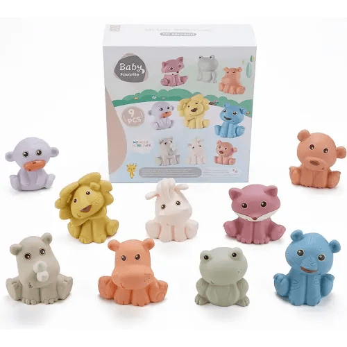 Baby Bath Toys for Babies 6 - 12 Months, 9 Pack No Hole Animal Bathtub Pool Float Toy Baby Girl Boy Gifts