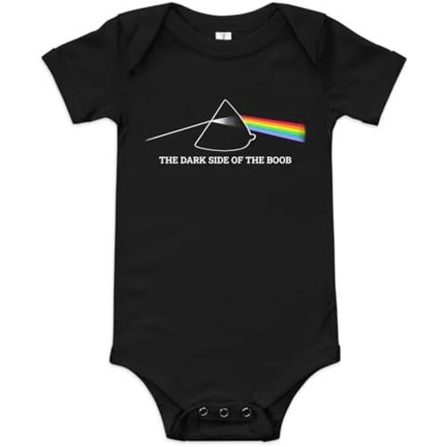 DARK SIDE OF THE BOOB Baby Onesie, 100% Cotton, Sizes 3-24m, Unisex-Babies, Rock Band Baby Bodysuit