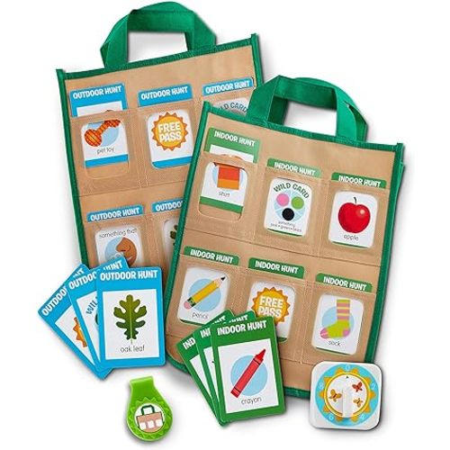 Melissa & Doug Let’s Explore Indoor/Outdoor Scavenger Hunt Play Set – 80 Double-Sided Cards - Activities For Kids, Seek And Find Games, Nature Game Kids Ages 4+