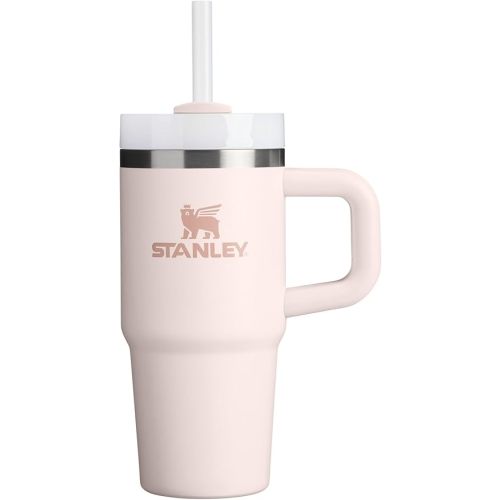 Stanley Quencher H2.0 Tumbler with Handle and Straw 14 oz | Flowstate 3-Position Lid | Cup Holder Compatible for Travel | Insulated Stainless Steel Cup | BPA-Free | Rose Quartz 2.0