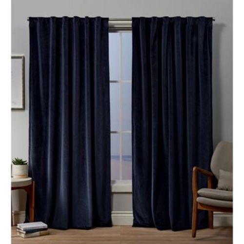 Set of 2 (84"x54") Velvet Back Tab Light Filtering Window Curtain Panels Blush Pink - Exclusive Home: Polyester, OEKO-TEX Certified