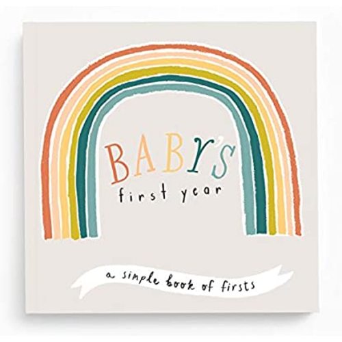 Lucy Darling Little Rainbow Baby Memory Book - First Year Journal Album To Capture Precious Moments - Milestone Keepsake For Boy Or Girl - Made In USA