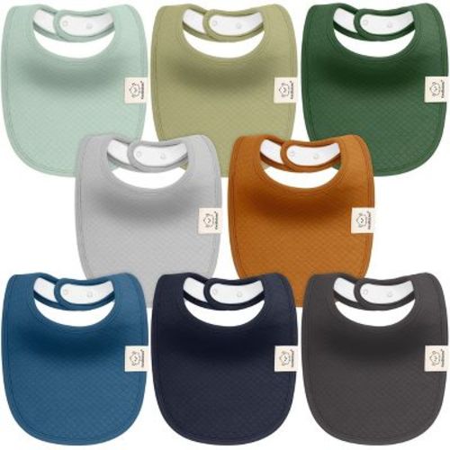 Keababies 8pk Organic Quin Baby Bibs For Drooling And Teething, Cotton Drool Bibs, Newborn Baby Boys, Baby Girls Bibs (dawn)