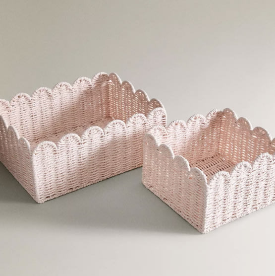 LARGE SCALLOPED BASKET - Pink | ZARA United States