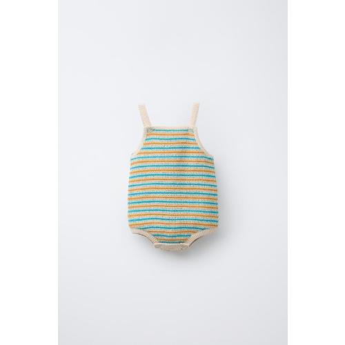 STRIPED KNIT ROMPER - 474 | ZARA United States
