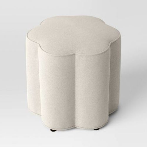 Scallop Upholstered Ottoman Pink - Room Essentials™