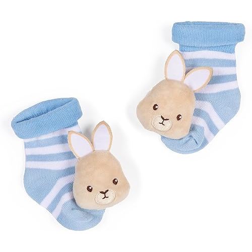 KIDS PREFERRED Beatrix Potter Peter Rabbit Baby Foot Rattles Soft Baby Sock Feet Rattles Newborn to 9 Months