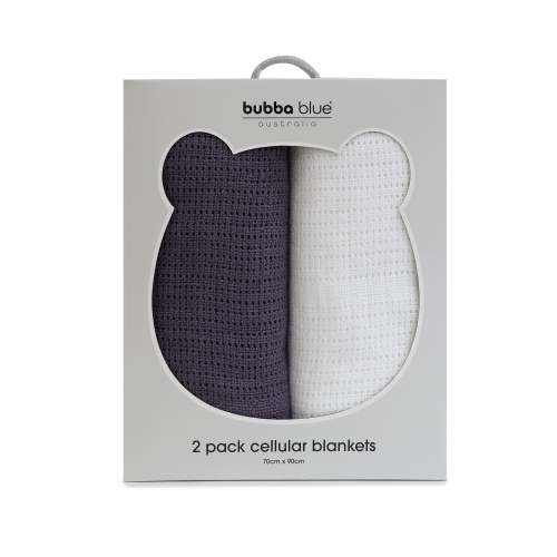 Bubba Blue Nordic 2-pack Cellular Blankets Charcoal/white