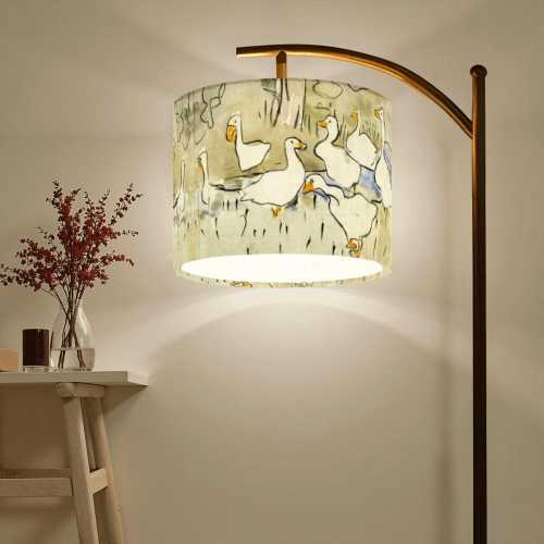 Duck Art Nursery Floor Lamp – Adjustable Kids Room Reading Light – Storybook Animal Bedroom Lighting