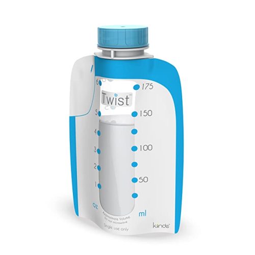 Kiinde Twist Pouch Direct-Pump Direct-Feed Twist Cap Breast Milk Storage Bags for Pumping, Freezing, Heating and Feeding, Pre-Sterilized, 6 Ounce, pack of 80 - 6oz - 1 Count (Pack of 80)