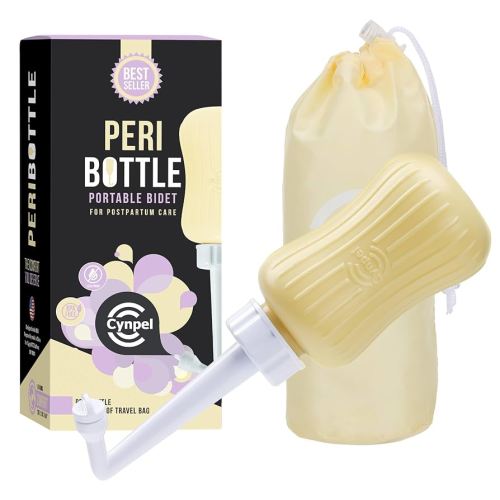 Peri Bottle - Portable Travel Bidet for Men or Women - Labour and Maternity Hospital Bag Essentials - After Birth Recovery Tools for Postpartum Mum - Perineal Spray Bottle