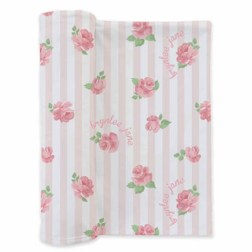 Rosy & Cozy Personalized Swaddle Blanket