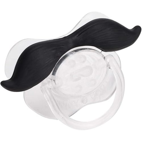 Silicone Pacifier Food Grade Lips Portable Cute Pacifiers with Funny Beard Design for Child Kids Teeth Gift(Gentlemen)