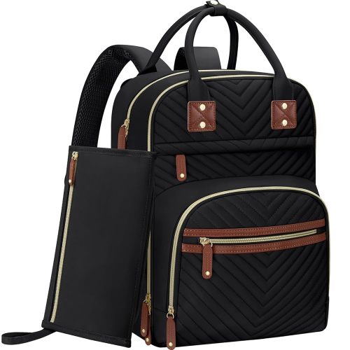 Diaper Bag Backpack for Women with Changing Pad, Baby Bag with Insulated Pockets Multifunctional Diaper Bags For Baby Girl Boy Waterproof Baby Bags For Boys Girls Maternity Bag Black