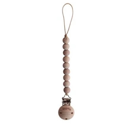 mushie Pacifier Clip Holder | Cleo (Wood)