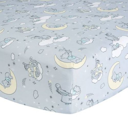 Lambs & Ivy Disney Baby Cozy Friends Winnie The Pooh Fitted Crib Sheet - Gray