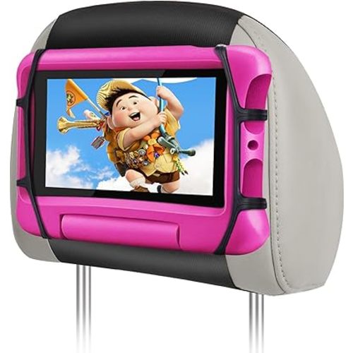 WONNIE Tablet Holder for Car, Upgraded iPad Holder for Car Back Seat Headrest Mount Holder for Kids with Anti-Slip Strap,Silicone Holding Net/Fits All 7-12.9'' Tablets