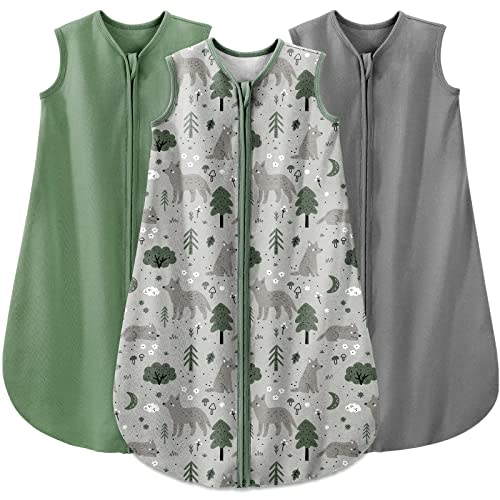Yoofoss Baby Sleep Sack 18-24 Months Baby Wearable Blanket 100% Cotton 2-Way Zipper Toddler Sleeping Sack,3 Pack Soft Lightweight Sleep Sacks for Babies