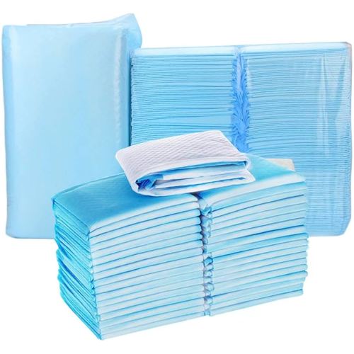 Disposable Changing Pad for Baby, 100 Pack Disposable Underpads Diaper Changing Pad Waterproof Breathable Leak-Proof Bed Table Protector Mat Super Absorbent, Liquid, Urine, Accidents 17.8 x 13 Inches
