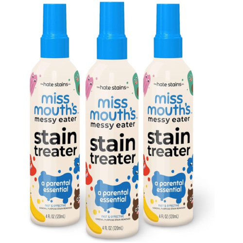 Miss Mouth's Messy Eater Stain Treater Spray - 4oz 2 Pack Stain Remover - Newborn & Baby Essentials - No Dry Cleaning Food, Grease, Coffee Off Laundry, Underwear, Fabric
